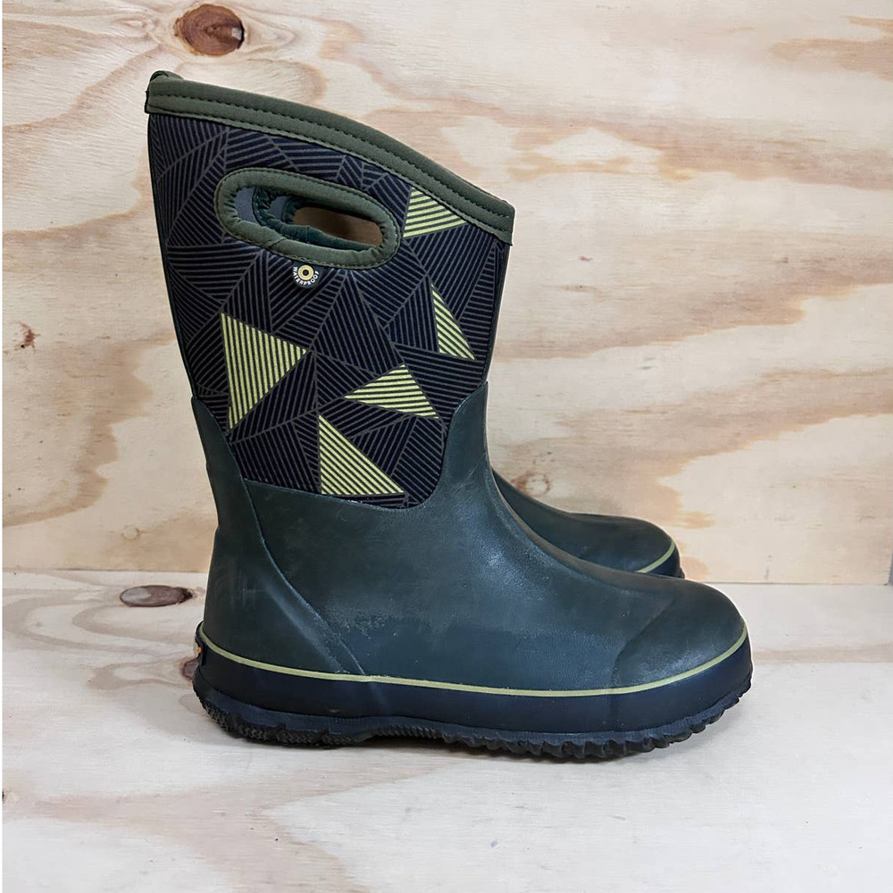 Bogs - Classic Big Geo - Rain Boots - Green - Kids Big Unisex - 5 - 78797-302
